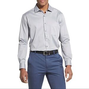 Van Heusen Gray Slim Fit Long Sleeve Dress Shirt